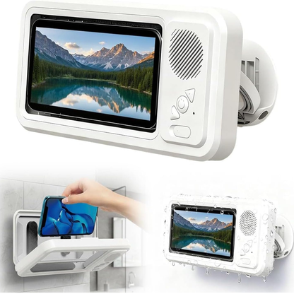 Soporte de ducha para móvil con altavoz y bluetooth