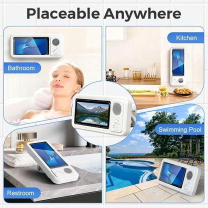 Soporte de ducha para móvil con altavoz y bluetooth